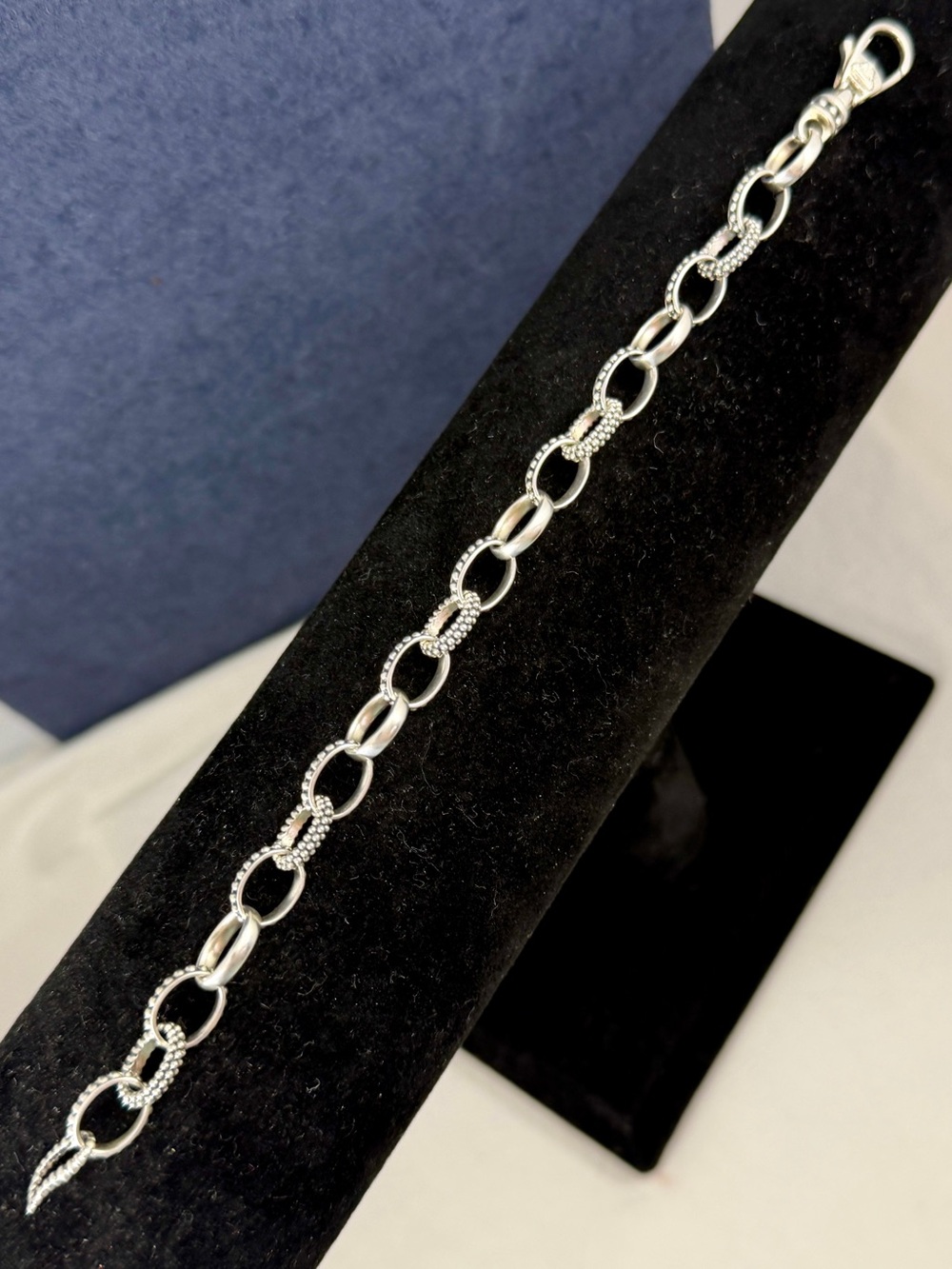 LAGOS Sterling Silver Caviar Bead Link Popcorn Beaded Dot Bracelet; 7.5” - Picture 8 of 13